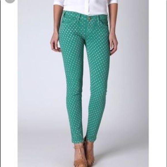 Current/Elliott Denim - Current Elliott Stiletto Polka Dot Jeans